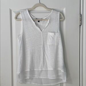Sanctuary White V-Neck Tank Top High-Low Hem